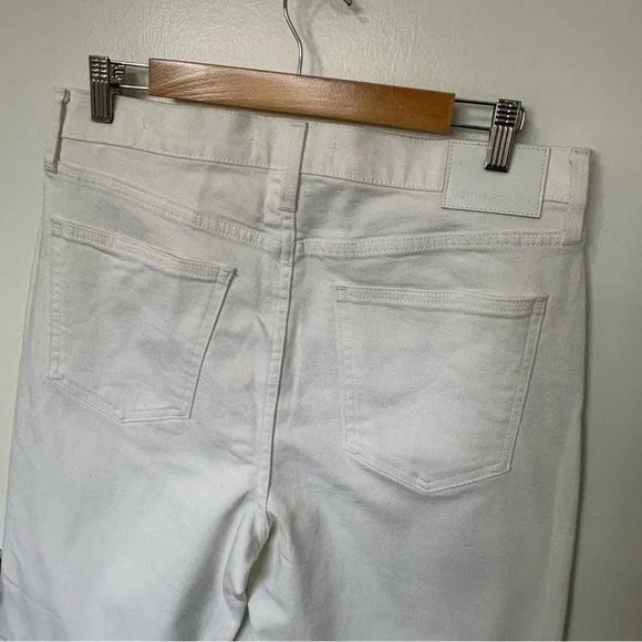 NWOT Denim Forum Arlo High Rise Straight Jeans White size 32 - Picture 7 of 13